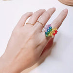 Load image into Gallery viewer, Handmade Color Bead Heart &amp; Pearl Ring
