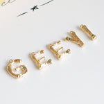 Load image into Gallery viewer, Initial Alphabet Crystal Bean Triple Gold Necklace
