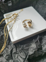 Load image into Gallery viewer, Copper Gold &amp; Pearl Opening Ring
