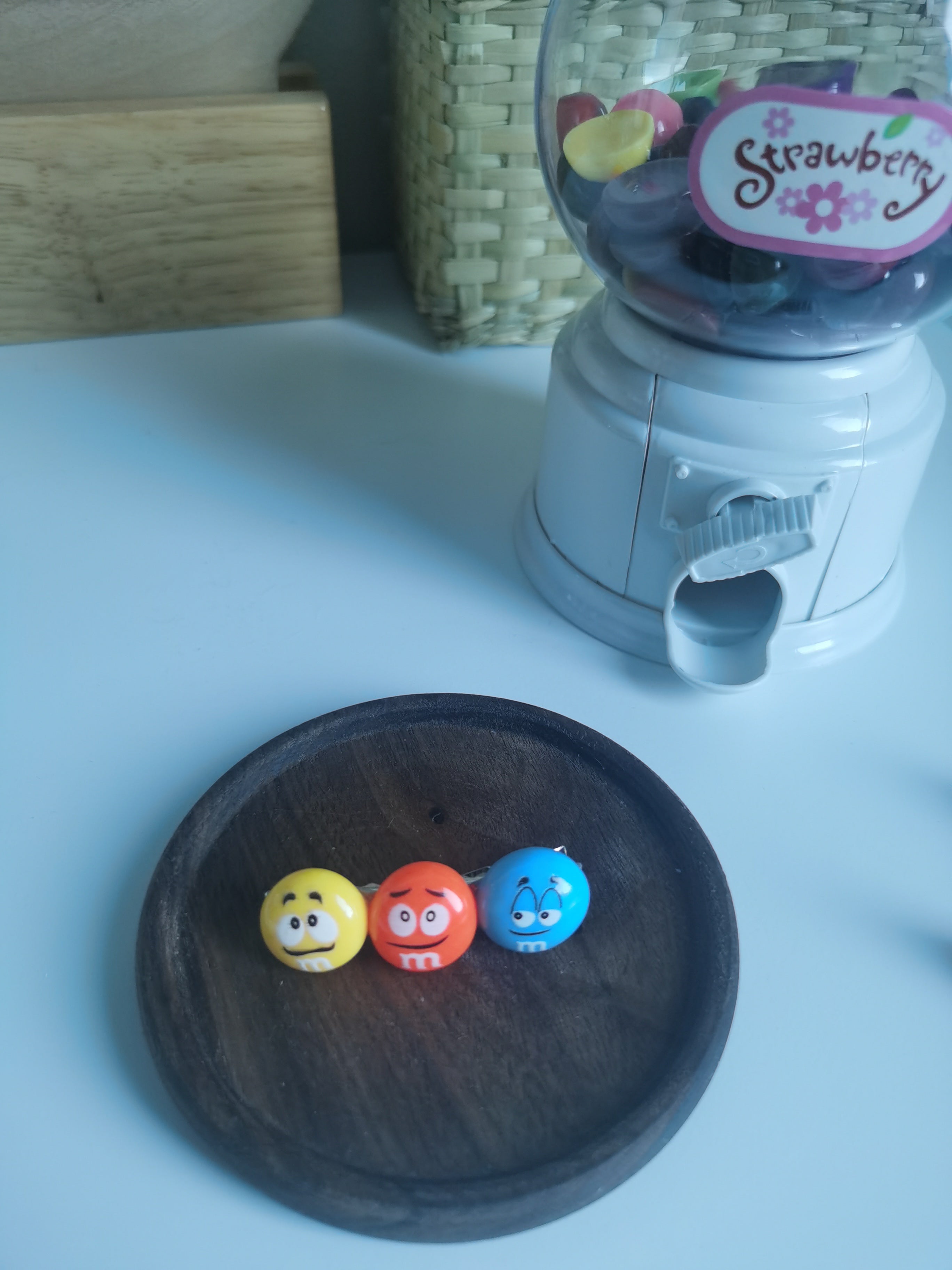 M&M Chocolate Bean Hair Bin [only 1 each style]